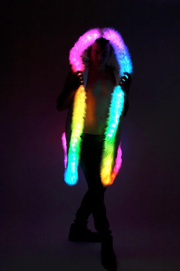 Men's LED Sequin Vest in "Silver Hologram-Black"