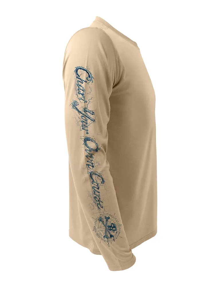 Men's Water Marlin Fishing Shirt UV Protection by Rattlin Jack | Long Sleeve | UPF 50 | Performance Polyester Rash Guard |