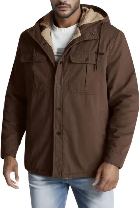 Mens Windproof Jacket 2023 Winter Warm Fleece Lined Mountain Sport Coats for Men Hooded Windbreaker Jackets Outdoor Overcoat