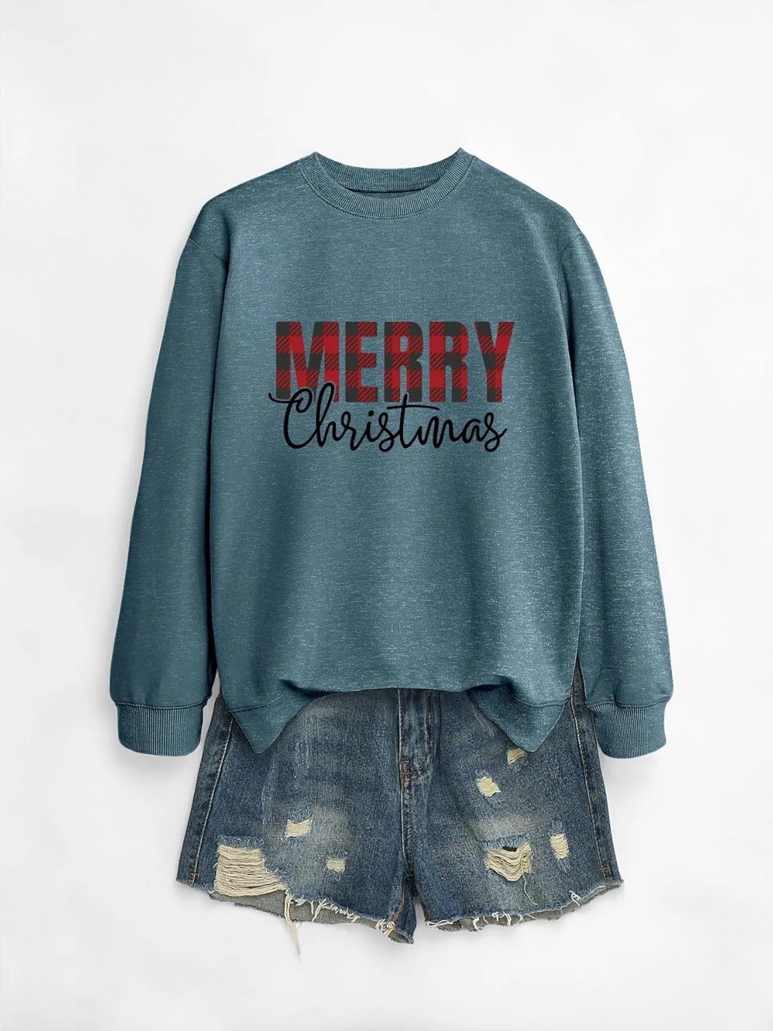 Merry Christmas Sweatshirt Women Xmas Graphic Pullover Holiday Vacation Sweatshirt Crewneck Long Sleeve Shirts