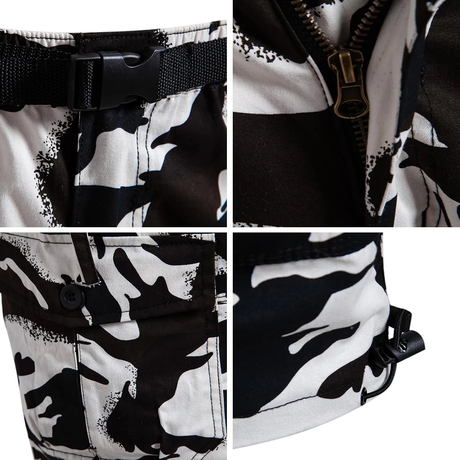 Mylldey Men's Cargo Shorts 3/4 Relaxed Fit Mens Running Shorts 7 Pockets Elastic Waist Cotton Hiking Shorts