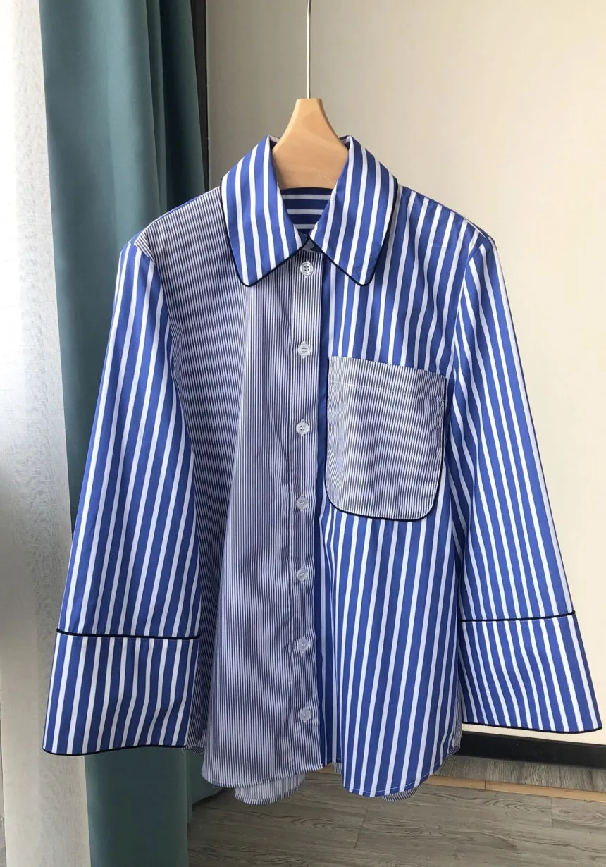 Nonothing| Women's cotton shirt in striped print