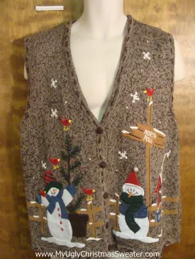 Snowman North Pole Funny Christmas Sweater Vest