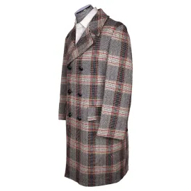 Vintage 1960s Dandy Mens Herringbone Tweed Wool Overcoat Coat Size M L Short