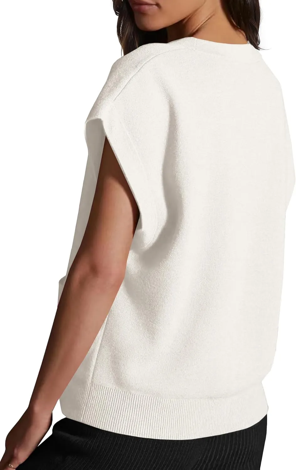 Womens Cardigan Sweater Vest Lightweight V Neck Button Down Cap Sleeve Knit Tops Loose Sleeveless 2025 Spring Outfits