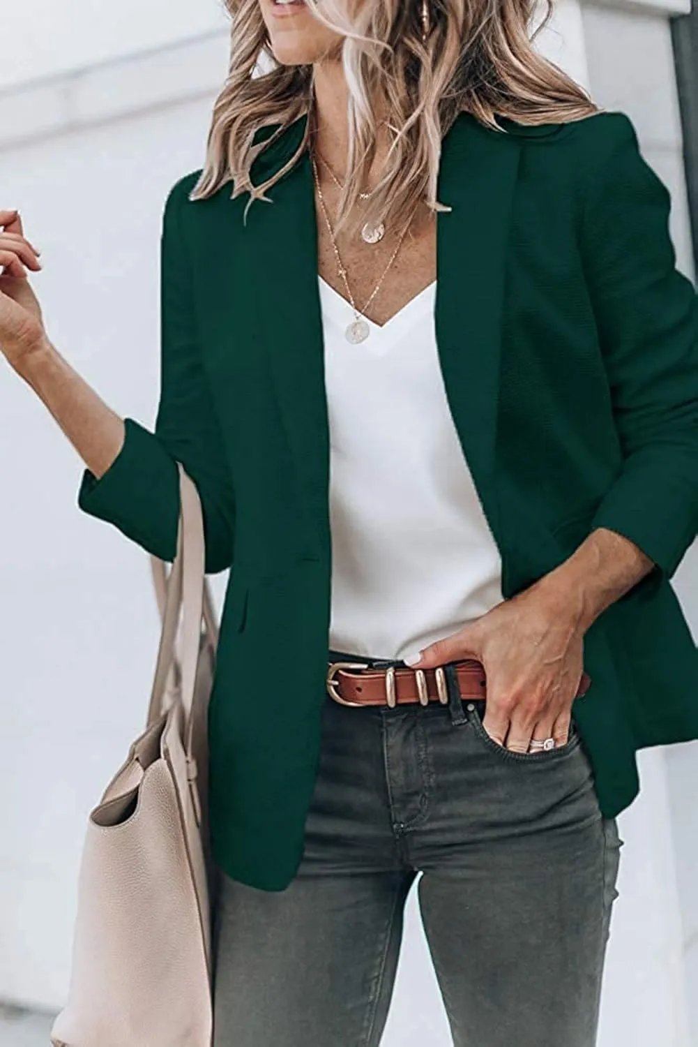 Womens Casual Blazers Open Front Lightweight Long Sleeve Lapel Work Office Jackets Blazer Business Suits Jacket