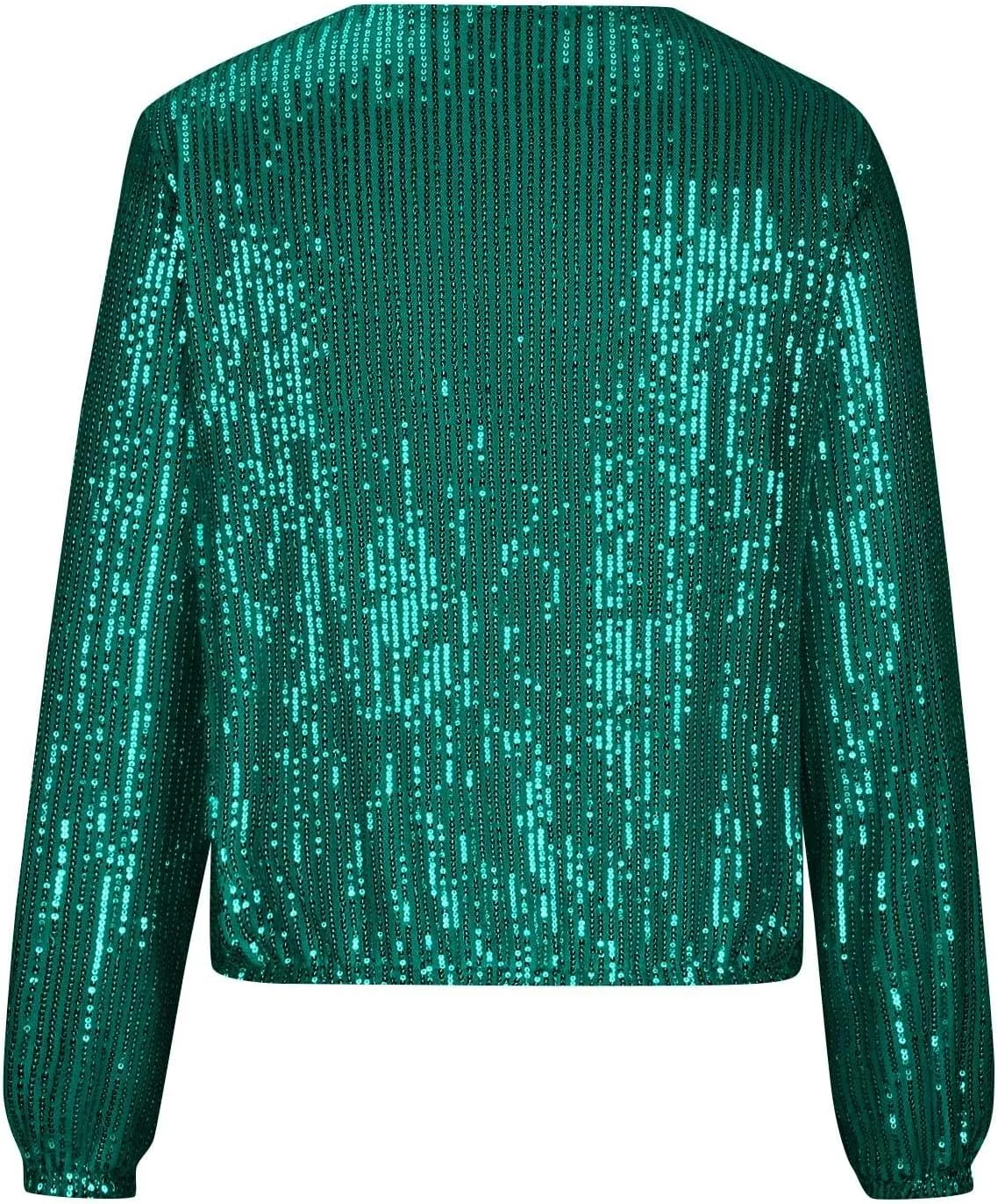 Women's Prom Sequin Jacket, Fashion Full Zip Shiny Sparkly Bomber Jackets Long Sleeve Comfy Party Clubwear Crop Coat
